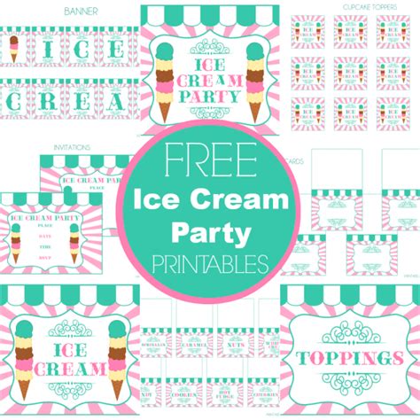 Free Ice Cream Party Printables From Printabelle Perfect For Summer