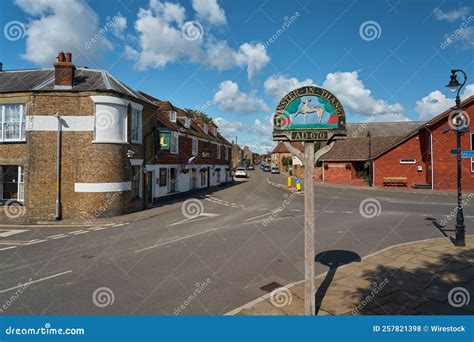 Signpost For The Village Of Minster In Thanet And Its Emblem Under A