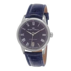 Montre Automatique Yonger Bresson Homme Bleue Cuir Bleu Ybh