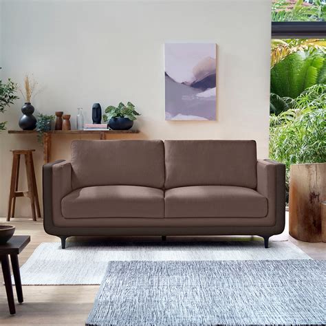 Buy Brown Color Mojo 3-Seater Sofa | Sleepyhead