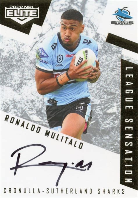 2022 NRL Elite League Sensations White LS04 Ronaldo Mulitalo Cronulla