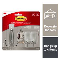 Command Large Double And Small Brushed Nickel Hooks Large Hook