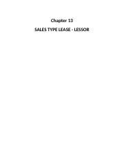 Sales Type Lease Lessor Docx Chapter Sales Type Lease Lessor