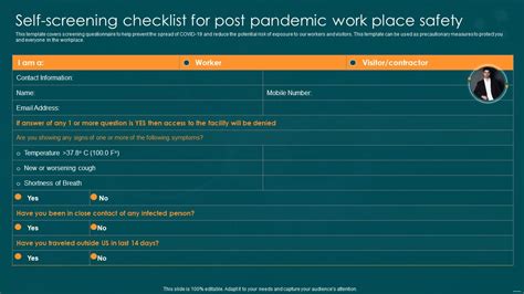 Post Pandemic Business Self Screening Checklist For Post Pandemic Work