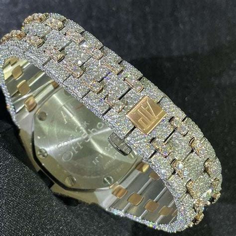 Full Iced Out Vvs Bling Bling Diamond Stainless Steel Rose Gold Plated