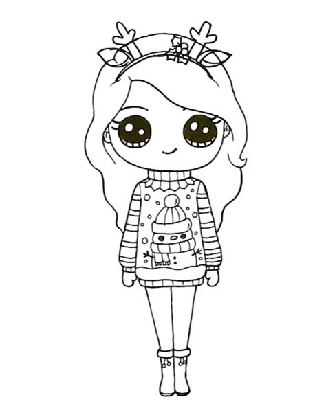 Bonequinhas Kawaii Para Colorir - Bonecas Kawaii Para Colorir E Imprimir - mantico