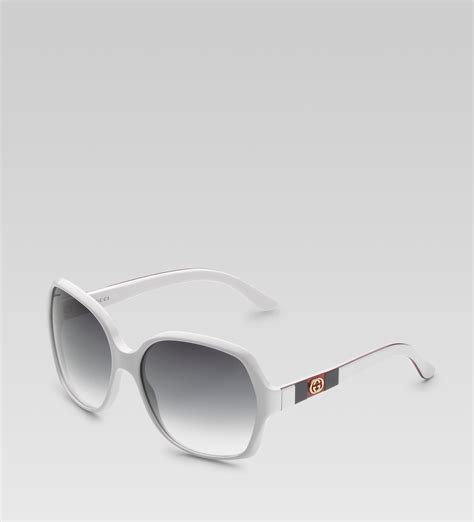 Gucci White Frame Sunglasses Atelier Yuwa Ciao Jp