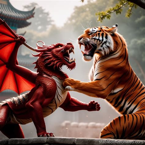 Dragon-Tiger Martial Arts Duel | Stable Diffusion Online