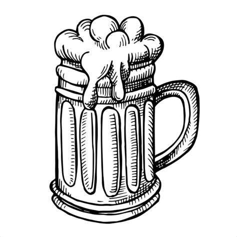 Dessin Vectoriel D une Chope De Bière En Illustration Vintage De Style