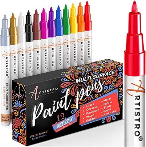 ARTISTRO Paint Pens For Rock Painting Stone Ceramic Glass Wood