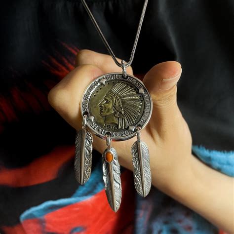 Antique Silver Pendant for Men 925 Sterling Silver Dreamcatcher ...