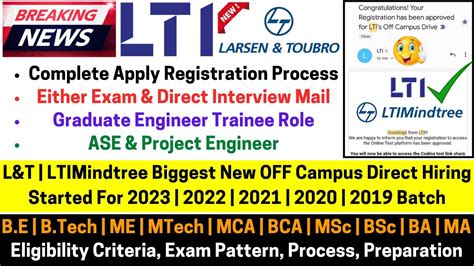 L T Lti Ltimindtree Biggest Off Campus Direct Hiring Started For