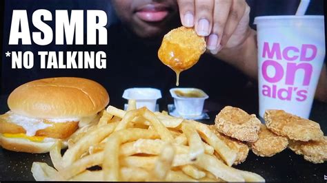 ASMR MCDONALDS CRISPY CHICKEN NUGGETS FRIES FILET O FISH MUKBANG 먹방