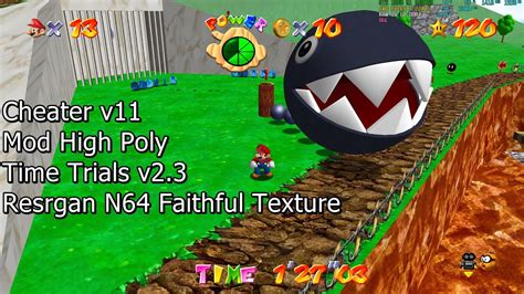 Super Mario 64 PC Port Mod High Poly Time Trials V2 3 Cheater V11