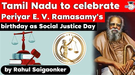 Tamil Nadu Govt To Celebrate Periyar E V Ramasamy S Birth Anniversary