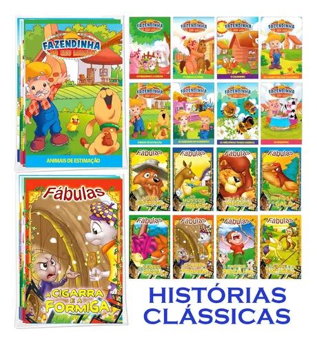 Kit 16 Livros Infantis Fábulas Fazendinha Do Seu Lobato MercadoLivre