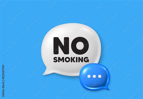 No Smoking Tag Text Box Speech Bubble 3d Icons Stop Smoke Sign