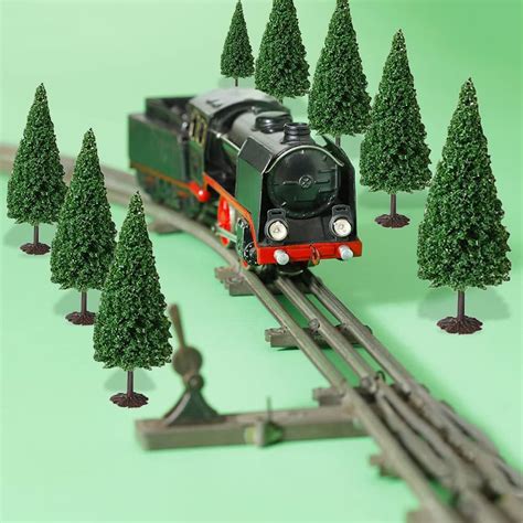 10 árboles de cedro modelo de tren paisaje pino diorama en miniatura