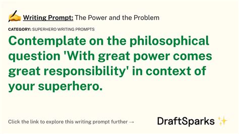 Writing Prompt The Power And The Problem DraftSparks