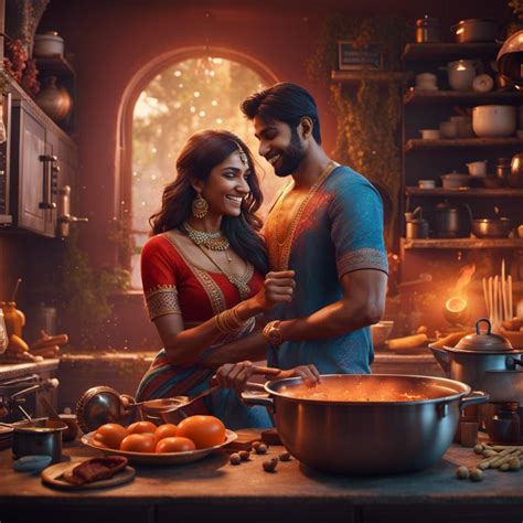 Indian Couple Making Love And Having Fun While Cooking Ai Generated Artwork Nightcafe Creator