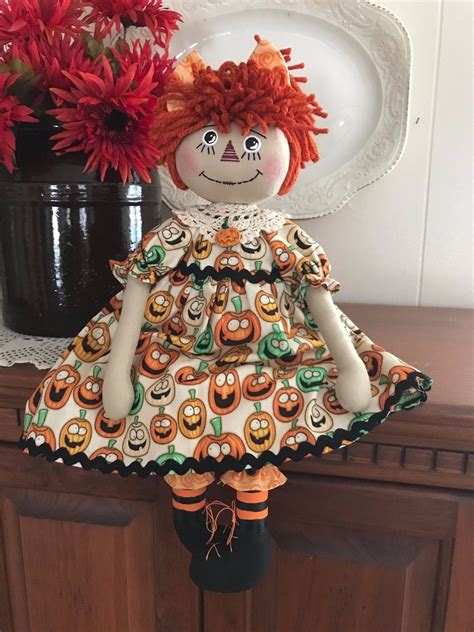 PRiMiTiVe FOlK ARt RaGGeDy ANN Doll 17 Halloween Happy Jack O