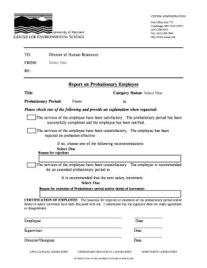 Fillable Online Umces Probation Form Doc Fax Email Print Pdffiller