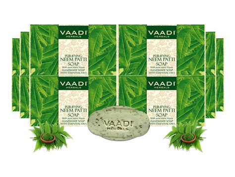 Pack Of 12 Neem Patti Soap Contains Pure Neem Leaves 75 Gms X 12 — Vaadi Herbals India