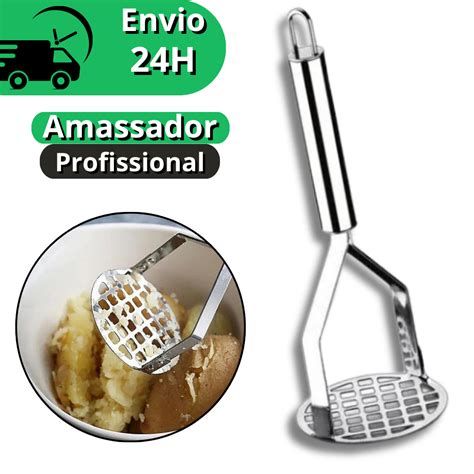 espremedor amassador de Batatas Premium em Aço Inox Manual Para Amassar