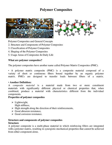 Polymer Composites Polymer Composites And General Concepts Structure