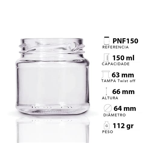 12 Potes De Vidro Mini Belém 150 Ml Tampa Preta Lacre