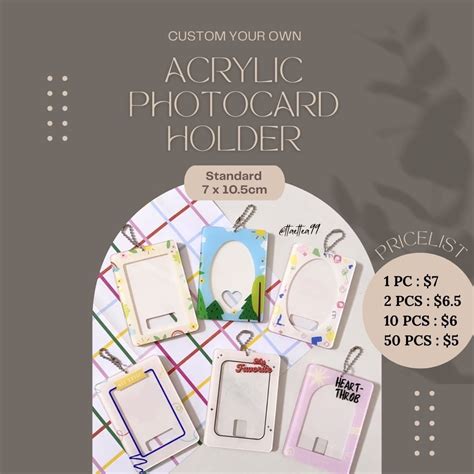 Custom Acrylic Photocard Holder Custom Any Design Kpop Nct Bts Treasure