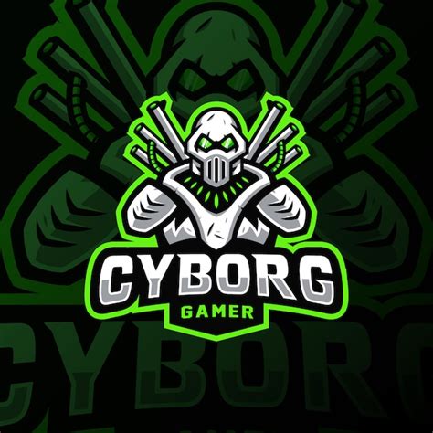 Cybortg Mascote Logotipo Esport Jogos Ilustra O Vetor Premium