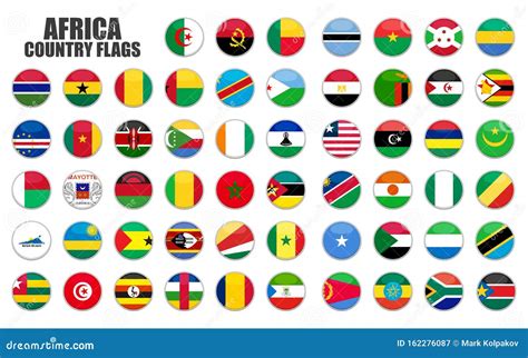 Web Buttons With Africa Country Flags Flat Stock Vector Illustration