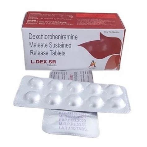 Dexchlorpheniramine Maleate Sustained Release Tablets At Best Price In