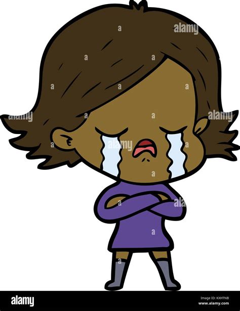 Cartoon Girl Crying Stock Vector Image And Art Alamy