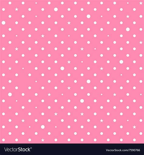 Pink White Star Polka Dots Background Royalty Free Vector | Polka dot ...