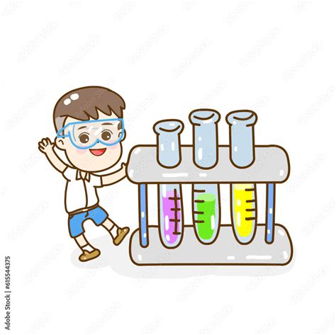 Cartoon kids learning science classroom. Stock Vector | Adobe Stock