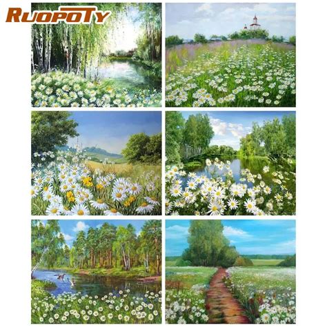 Ruopoty Ensemble De Peinture Acrylique Par Num Ros Toile De