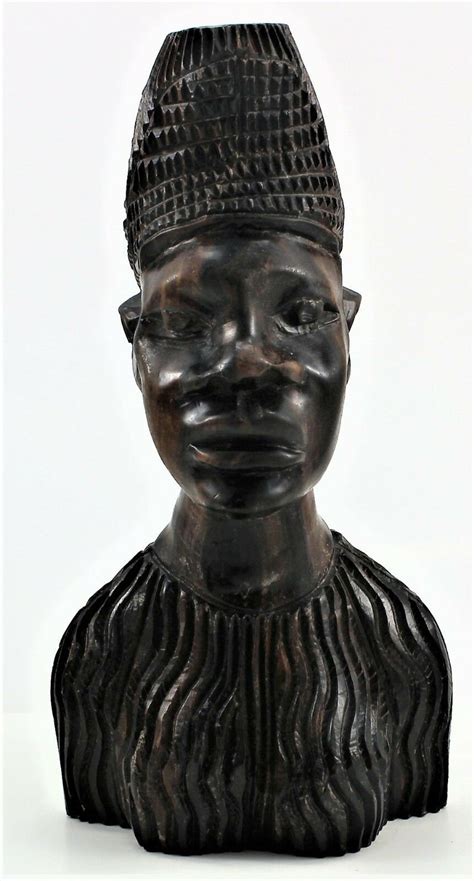 Vintage African Hand Carved Ebony Wood Male Head Statue S Etsy