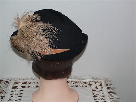 1930s 40s Slouch Fedora Hat Brown Felt With Tan Velvet And Etsy