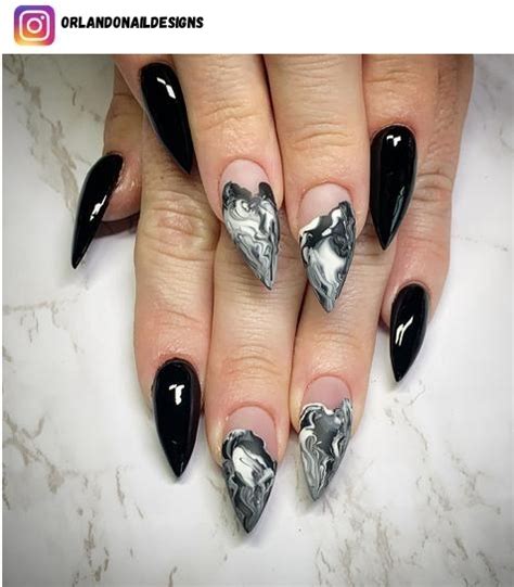 53 Black and White Marble Nail Designs - Nerd About Town