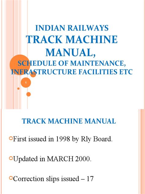 Indian Railways: Track Machine Manual | PDF | Nature