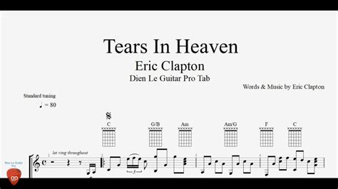 Eric Clapton - Tears in Heaven - Fingerstyle Guitar Cover Lesson Tabs ...