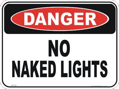 No Naked Lights D National Safety Signs