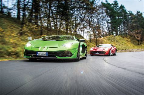 Striking 12s Ferrari 812 Superfast Vs Lamborghini Aventador SVJ