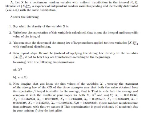 Solved A Let X Be A Continuous Random Variable With Uniform Chegg