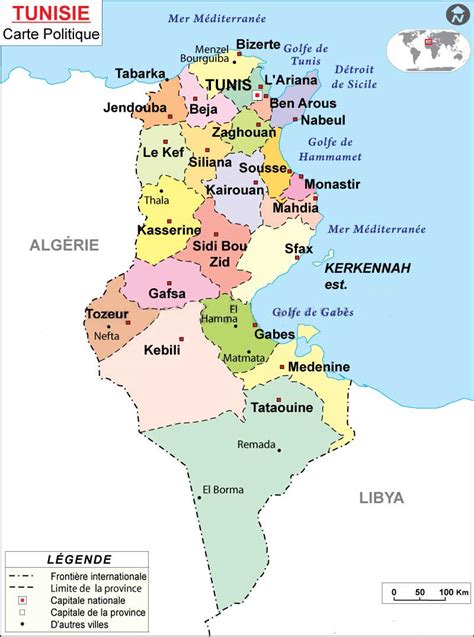 Carte De Tunisie Vacances Arts Guides Voyages