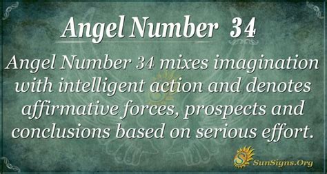 Angel Number 34 Meaning - Guidance By The Angels - SunSigns.Org