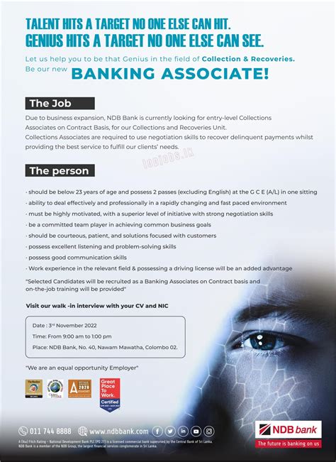 Banking Associate Ndb Bank Vacancy Ceylon Vacancy