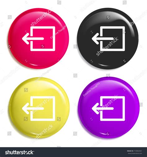 Logout Sign Multi Color Glossy Badge Icon Set Royalty Free Stock